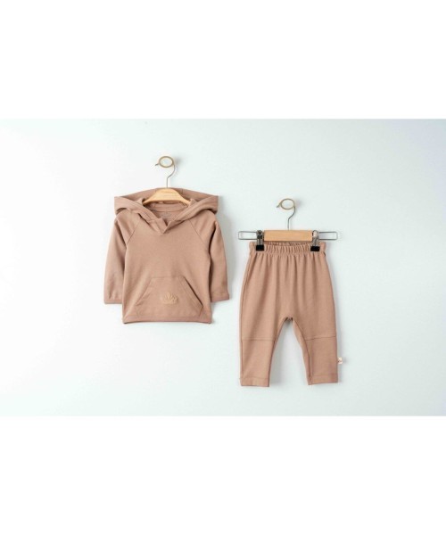 Kız Ve Erkek Bebek Pamuklu Takım Spor Rahat Ve Tarz Alt Üst Kapüşonlu İkili Takım Unisex