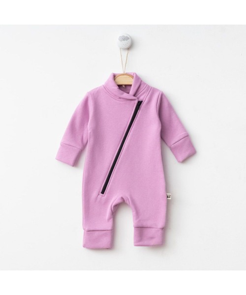 Yeni Doğan Kız Bebek Pamuklu Spor Tasarım Fermuarlı Kışlık Polar Tulum (Pembe)