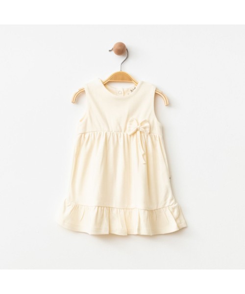 Kız Bebek Pamuklu Elbise Askılı Kurdele Detaylı Çıtçıtlı Prenses Model Elbise Bebek Takımı