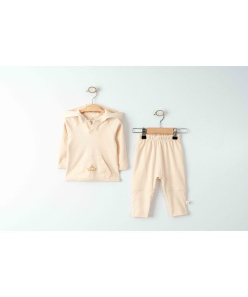 Kız Ve Erkek Bebek Pamuklu Takım Spor Rahat Ve Tarz Alt Üst Kapüşonlu İkili Takım Unisex