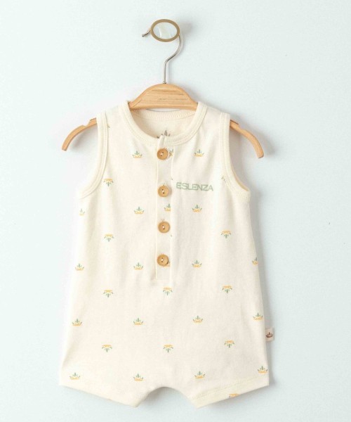 Yenidoğan Kız Ve Erkek Bebek Organik Yazlık Kısa Şort Tulum Önden Düğmeli Askılı Unisex Bebek Tulumu