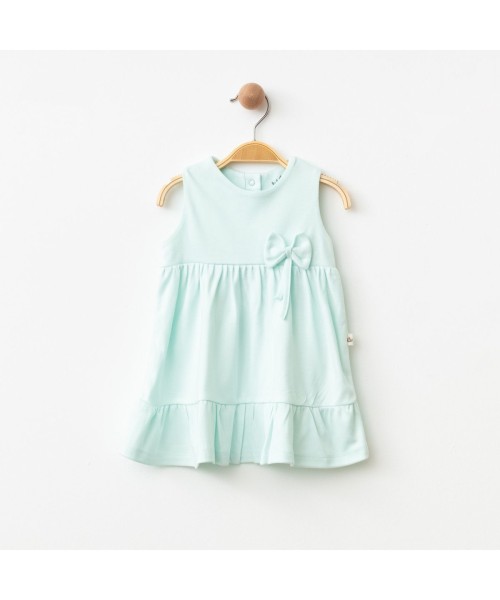 Kız Bebek Pamuklu Elbise Askılı Kurdele Detaylı Çıtçıtlı Prenses Model Elbise Bebek Takımı