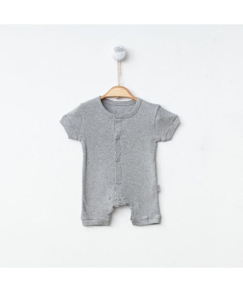 Yenidoğan Kız Ve Erkek Bebek Yazlık Kısa Şort Tulum Önden Çıtçıtlı Kısa Kollu Unisex Bebek Tulumu