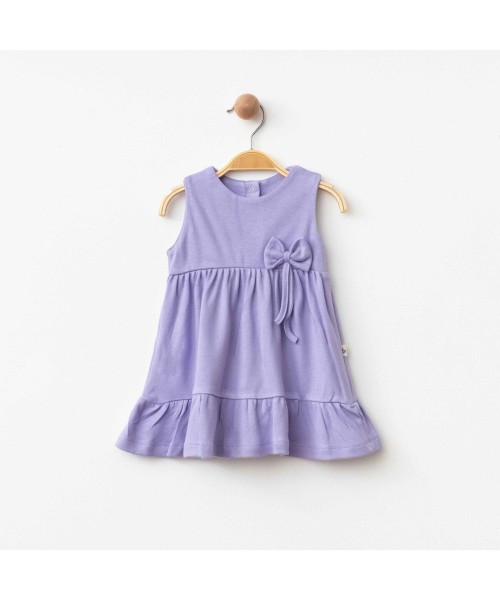 Kız Bebek Pamuklu Elbise Askılı Kurdele Detaylı Çıtçıtlı Prenses Model Elbise Bebek Takımı